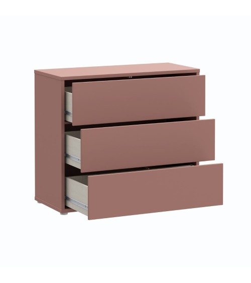 Cassettiera Medea 3 cassetti in colore terracotta