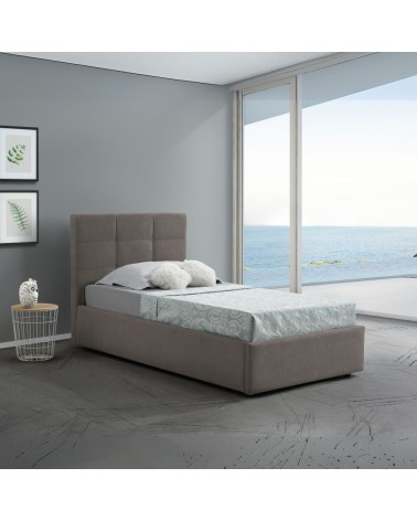 Letto singolo con contenitore Napoli tortora Soro 91