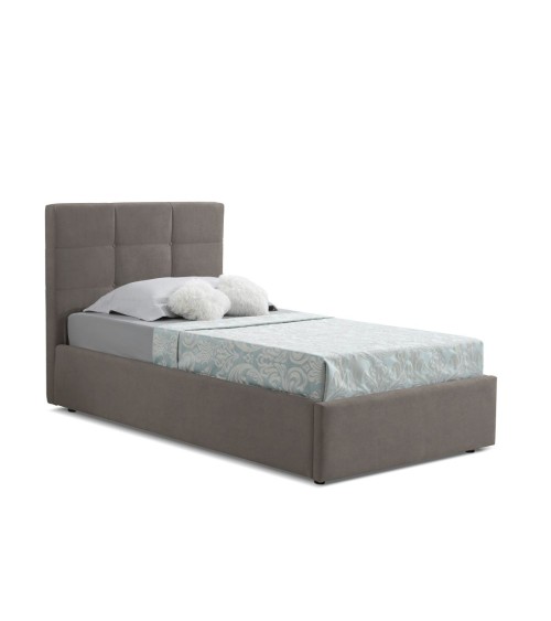 Letto singolo con contenitore Napoli tortora Soro 91