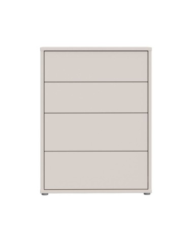 Cassettiera Medea 4 cassetti in colore cashmere 74.5x34.9xH99.1 cm.