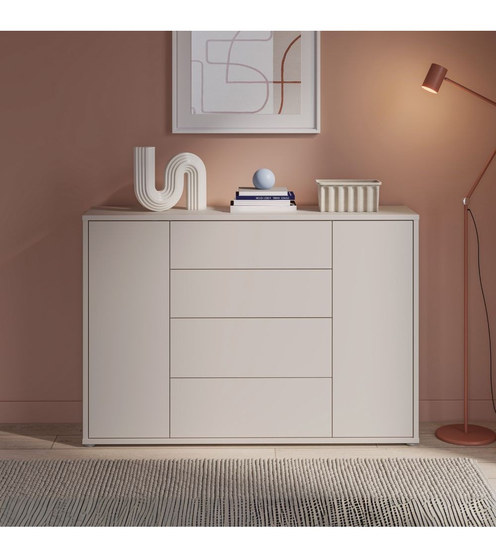 Madia Medea 4 cassetti e 2 ante colore cashmere