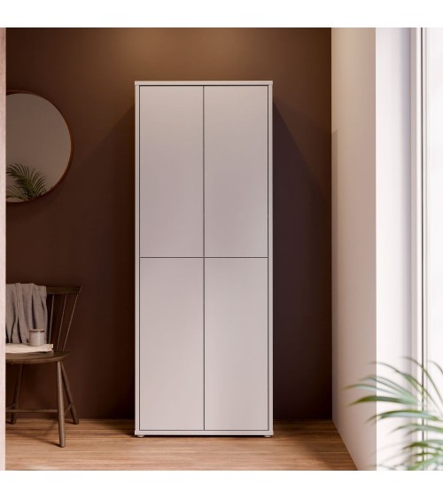 Mobile multiuso Medea 4 ante colore grigio chiaro 74.5x34.9xH 191.9 cm.