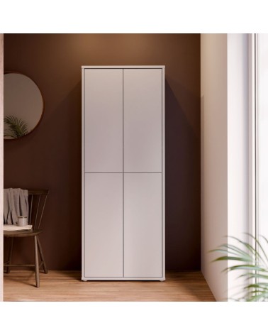Mobile multiuso Medea 4 ante colore grigio chiaro 74.5x34.9xH 191.9 cm.