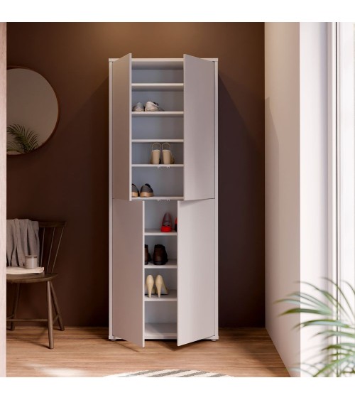 Mobile multiuso Medea 4 ante colore grigio chiaro 74.5x34.9xH 191.9 cm.