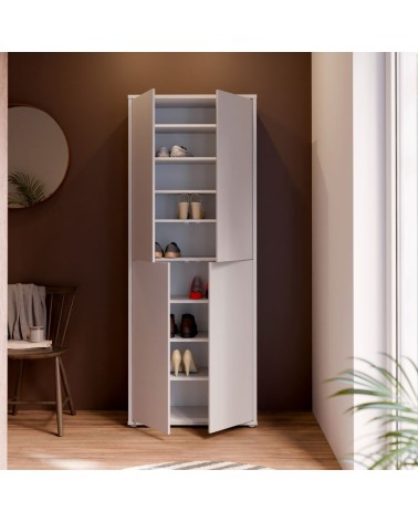 Mobile multiuso Medea 4 ante colore grigio chiaro 74.5x34.9xH 191.9 cm.