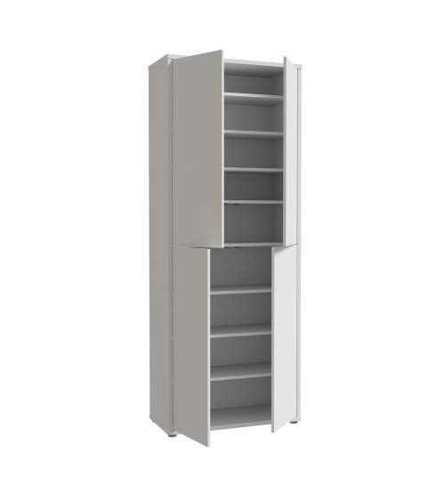 Mobile multiuso Medea 4 ante colore grigio chiaro 74.5x34.9xH 191.9 cm.