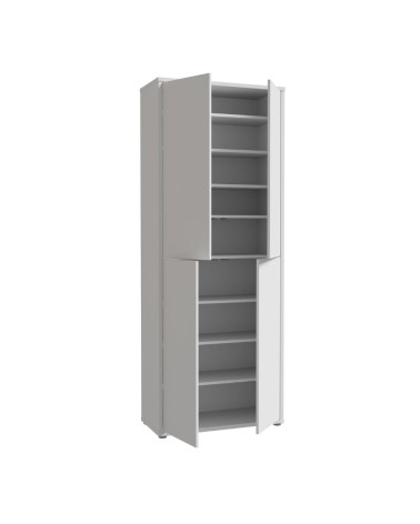 Mobile multiuso Medea 4 ante colore grigio chiaro 74.5x34.9xH 191.9 cm.