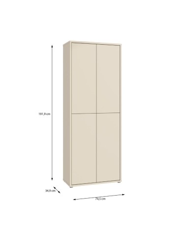 Mobile multiuso Medea 4 ante colore cashmere 74.5x34.9xH 191.9 cm.