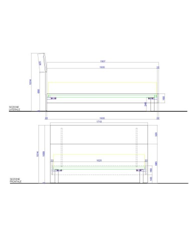 Camera da letto Corinna con armadio 6 ante battenti e letto in legno colore olmo