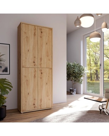 Mobile multiuso Medea 4 ante colore rovere 74.5x34.9xH191.9 cm.