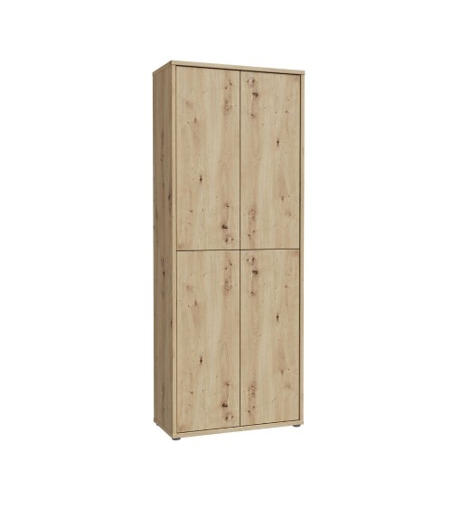 Mobile multiuso Medea 4 ante colore rovere 74.5x34.9xH191.9 cm.