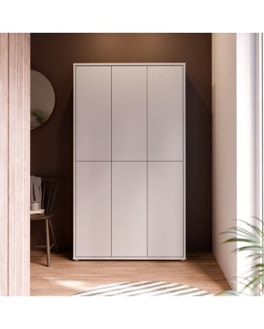 Armadio multiuso Medea 6 ante colore grigio chiaro 109.2x34.9xH191.9 cm.