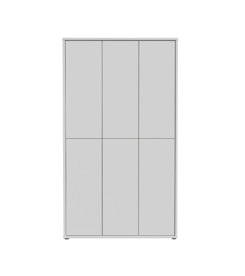Armadio multiuso Medea 6 ante colore grigio chiaro 109.2x34.9xH191.9 cm.
