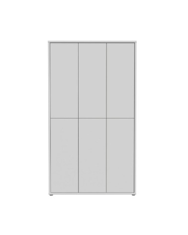 Armadio multiuso Medea 6 ante colore grigio chiaro 109.2x34.9xH191.9 cm.