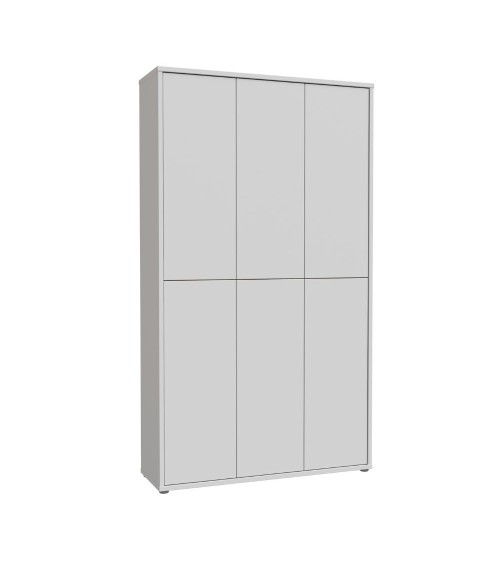 Armadio multiuso Medea 6 ante colore grigio chiaro 109.2x34.9xH191.9 cm.