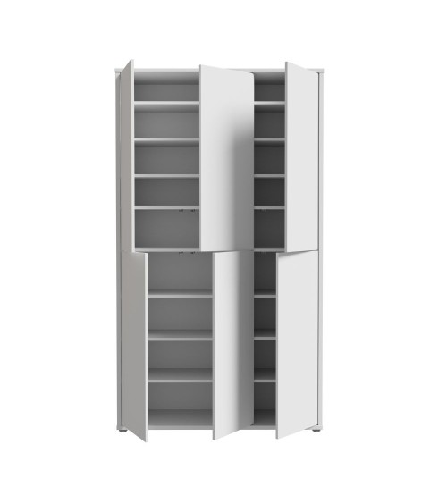 Armadio multiuso Medea 6 ante colore grigio chiaro 109.2x34.9xH191.9 cm.