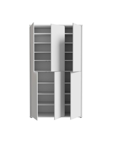 Armadio multiuso Medea 6 ante colore grigio chiaro 109.2x34.9xH191.9 cm.