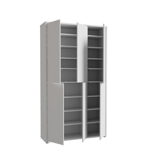 Armadio multiuso Medea 6 ante colore grigio chiaro 109.2x34.9xH191.9 cm.