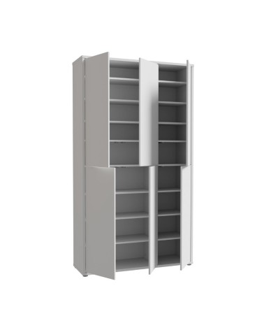 Armadio multiuso Medea 6 ante colore grigio chiaro 109.2x34.9xH191.9 cm.