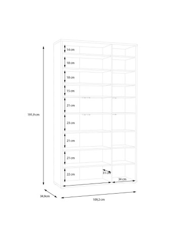 Armadio multiuso Medea 6 ante colore grigio chiaro 109.2x34.9xH191.9 cm.