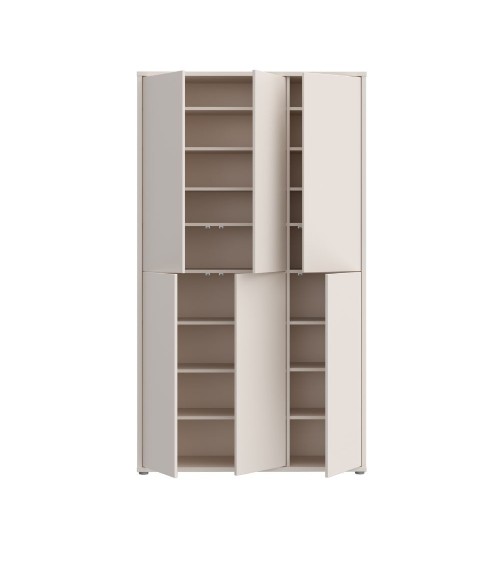 Armadio multiuso Medea 6 ante colore cashmere 109.2x34.9xH191.9 cm.
