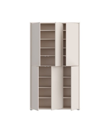 Armadio multiuso Medea 6 ante colore cashmere 109.2x34.9xH191.9 cm.