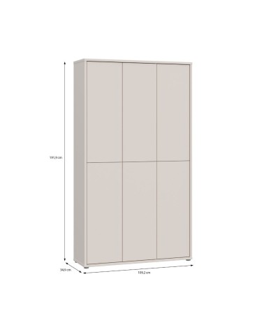 Armadio multiuso Medea 6 ante colore cashmere 109.2x34.9xH191.9 cm.