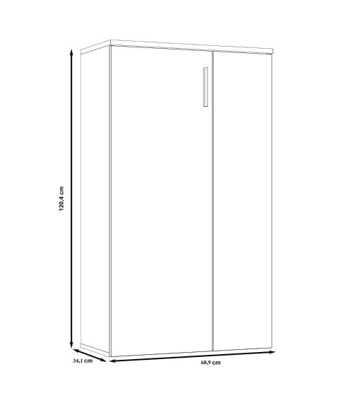 Mobile multiuso Lucio 2 ante H 120cm. colore bianco