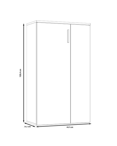 Mobile multiuso Lucio 2 ante H 120cm. colore bianco