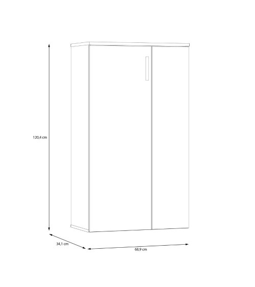 Mobile multiuso Lucio 2 ante H 120cm. colore rovere