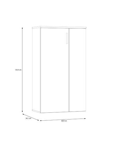 Mobile multiuso Lucio 2 ante H 120cm. colore rovere