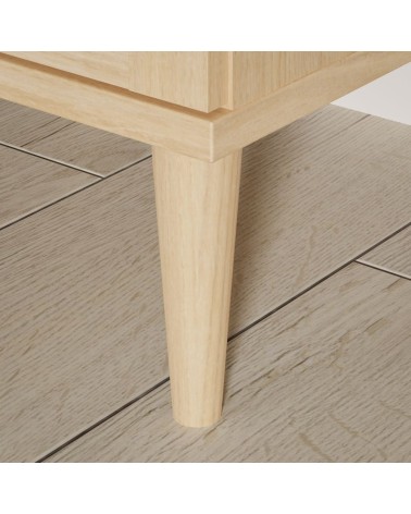 Armadio Livia 2 ante battenti con dettaglio in rattan intrecciato colore rovere