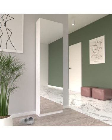 Scarpiera Nyx colore bianco con anta a specchio reversibile