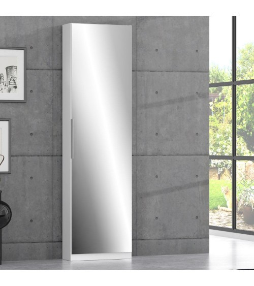 Scarpiera Nyx colore bianco con anta a specchio reversibile