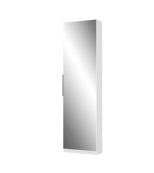 Scarpiera Nyx colore bianco con anta a specchio reversibile