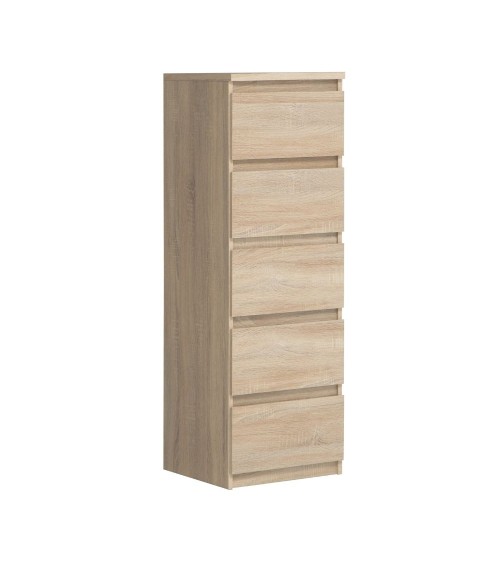 Cassettiera Morgan 5 cassetti 41.8 x 42.2 x H 128 cm. colore rovere