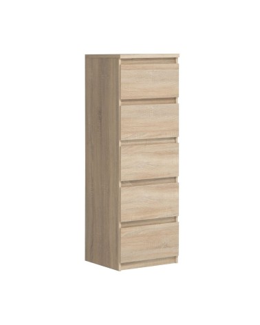 Cassettiera Morgan 5 cassetti 41.8 x 42.2 x H 128 cm. colore rovere