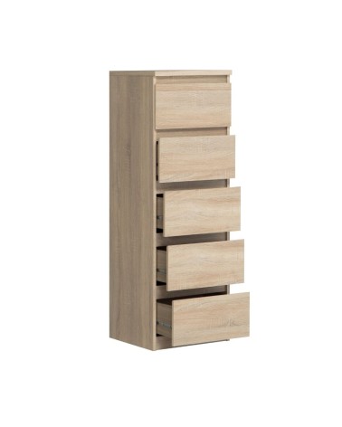Cassettiera Morgan 5 cassetti 41.8 x 42.2 x H 128 cm. colore rovere