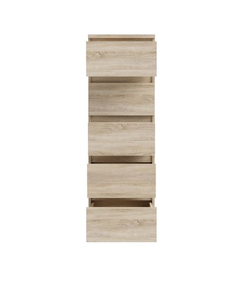 Cassettiera Morgan 5 cassetti 41.8 x 42.2 x H 128 cm. colore rovere