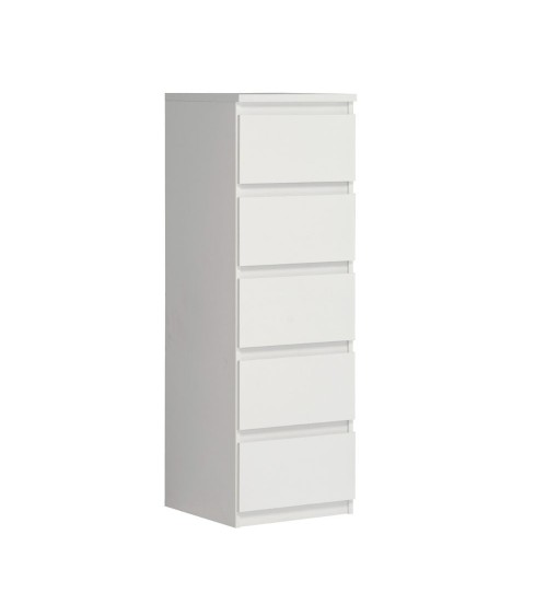 Cassettiera Morgan 5 cassetti 41.8 x 42.2 x H 128 cm. colore bianco opaco
