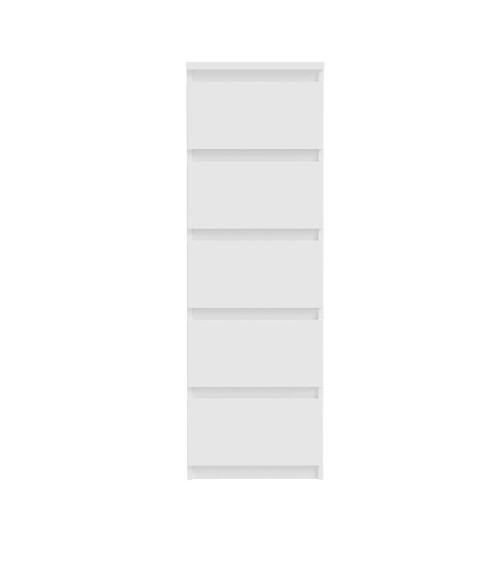 Cassettiera Morgan 5 cassetti 41.8 x 42.2 x H 128 cm. colore bianco opaco