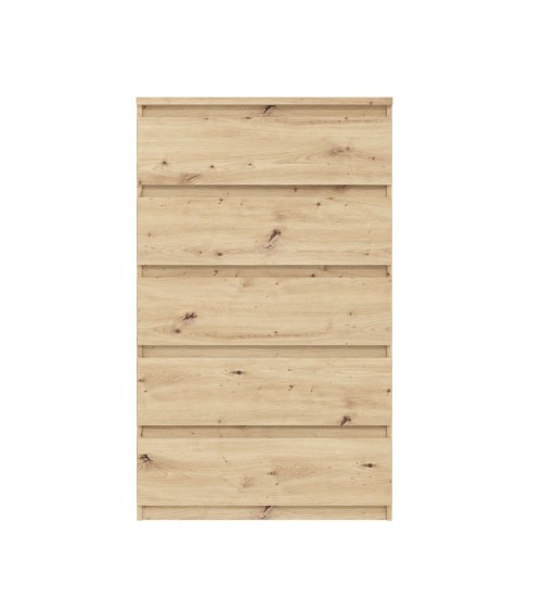Cassettiera Morgan 5 cassetti 77.2 x 42.2 x H 128.1 cm colore rovere