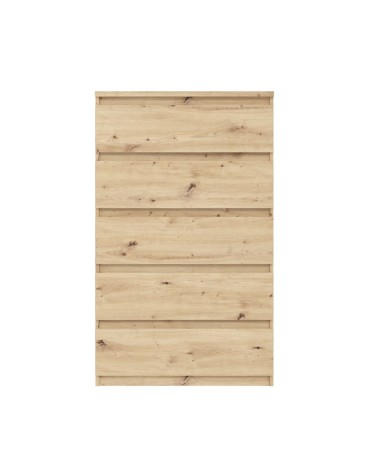 Cassettiera Morgan 5 cassetti 77.2 x 42.2 x H 128.1 cm colore rovere