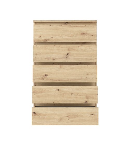 Cassettiera Morgan 5 cassetti 77.2 x 42.2 x H 128.1 cm colore rovere