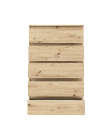 Cassettiera Morgan 5 cassetti 77.2 x 42.2 x H 128.1 cm colore rovere