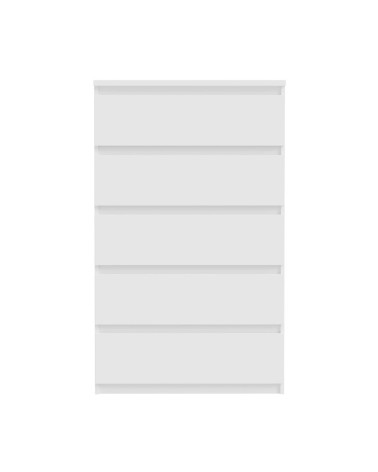 Cassettiera Morgan 5 cassetti 77.2 x 42.2 x H 128.1 cm colore bianco opaco