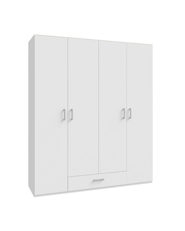 Armadio Arcadia 4 ante battenti e un cassetto colore bianco