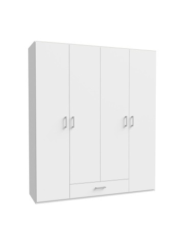 Armadio Arcadia 4 ante battenti e un cassetto colore bianco