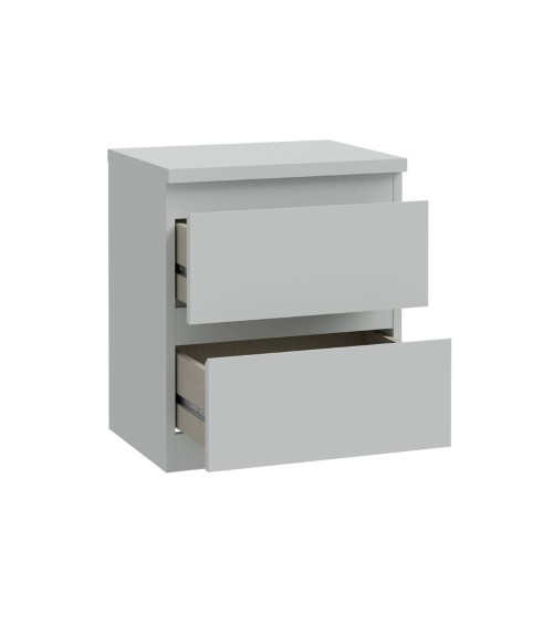 Comodino Morgan 2 cassetti 41.8 x 32.2 x H 49.3 cm. colore grigio chiaro
