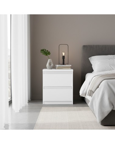 Comodino Morgan 2 cassetti 41.8 x 32.2 x H 49.3 cm. colore bianco